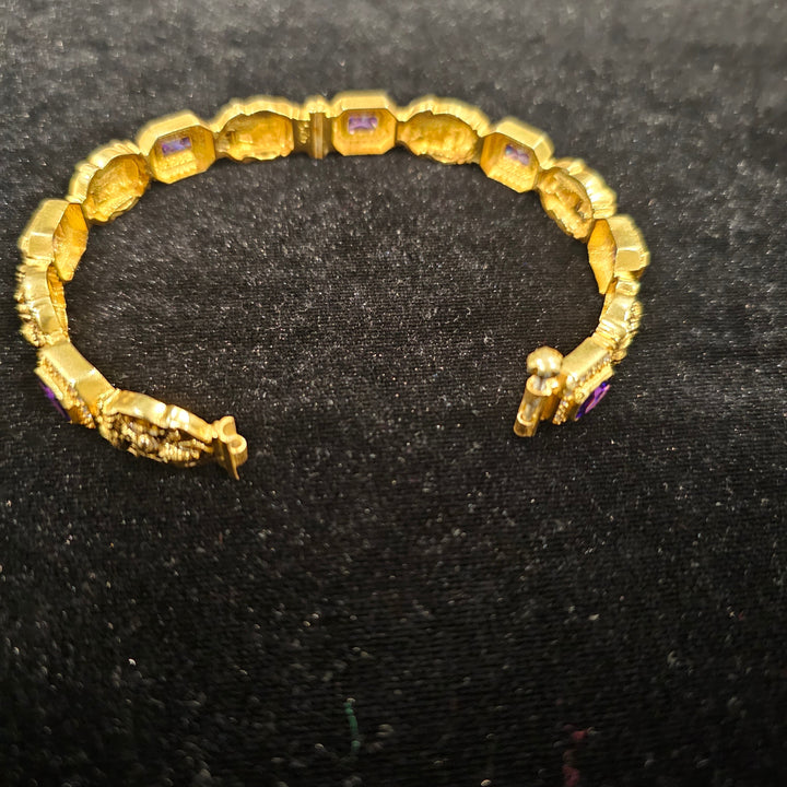AMETHYST silver Bangle