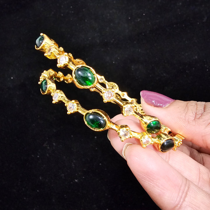 Green Pota Bangle set
