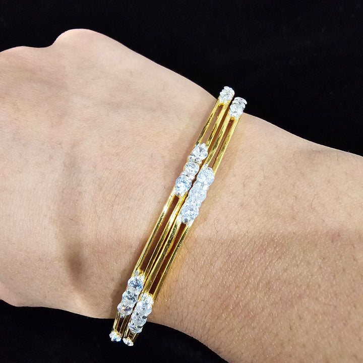 cz silver Bangle set