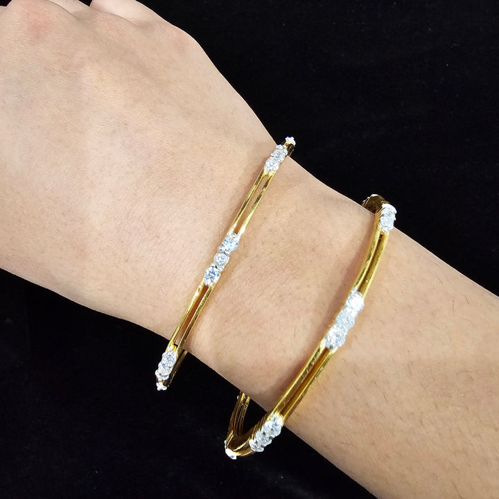 cz silver Bangle set