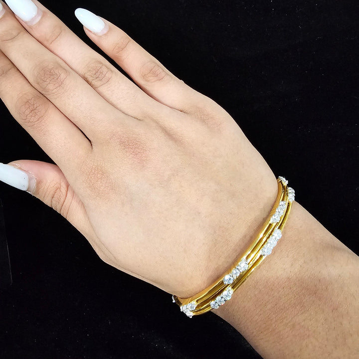cz silver Bangle set