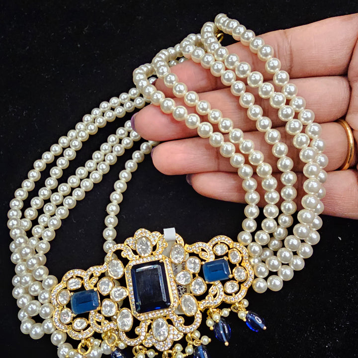 Blue Moissanite choker set