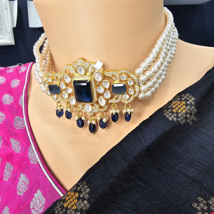 Blue Moissanite choker set