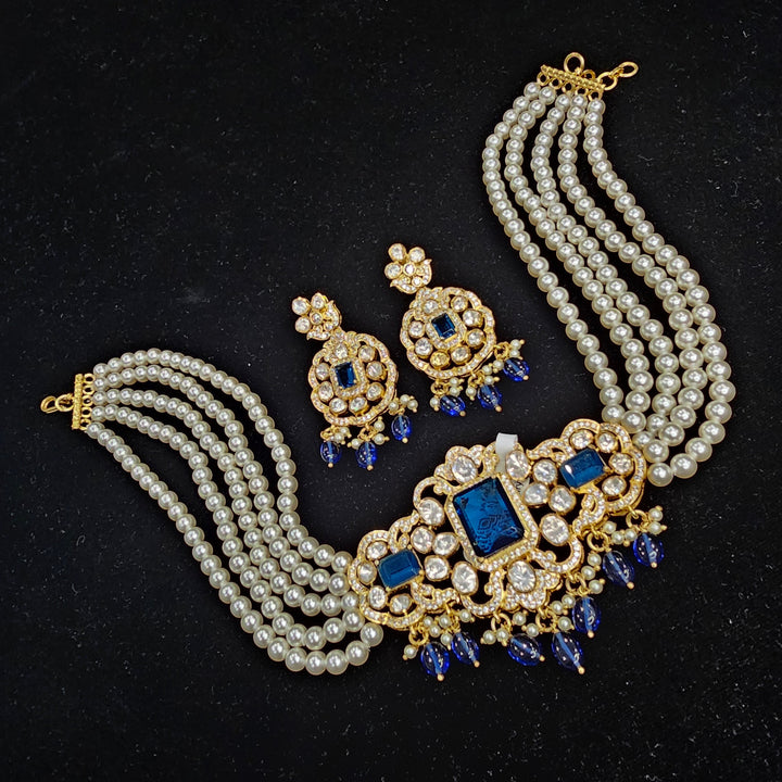 Blue Moissanite choker set