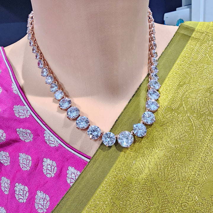 Big CZ diamond necklace
