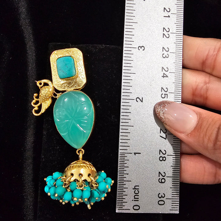 tEAL Cut stones EARRINGS.