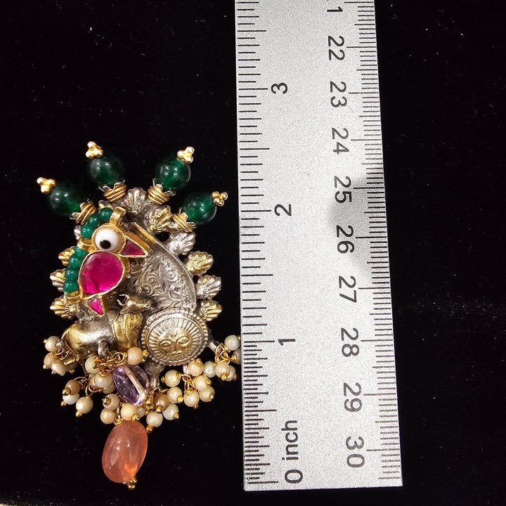 Silver Fusion Kundan Studs