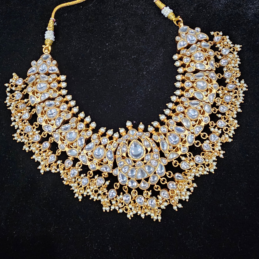 Full white kundan set