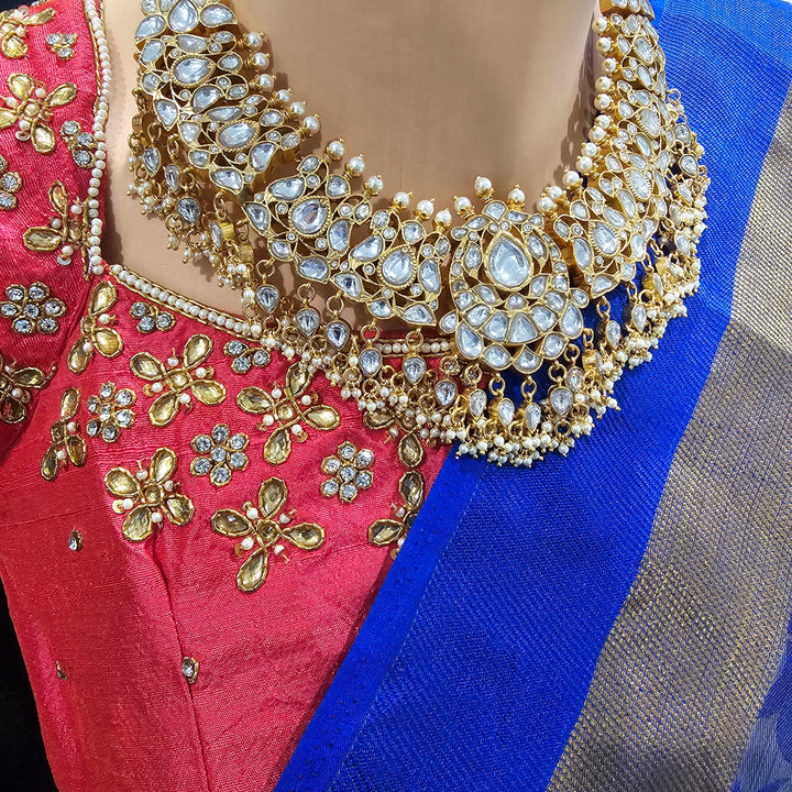 Full white kundan set