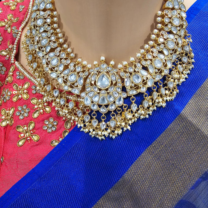 Full white kundan set