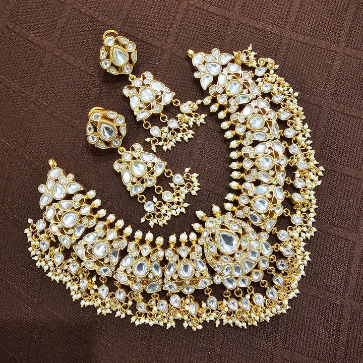 Full white kundan set