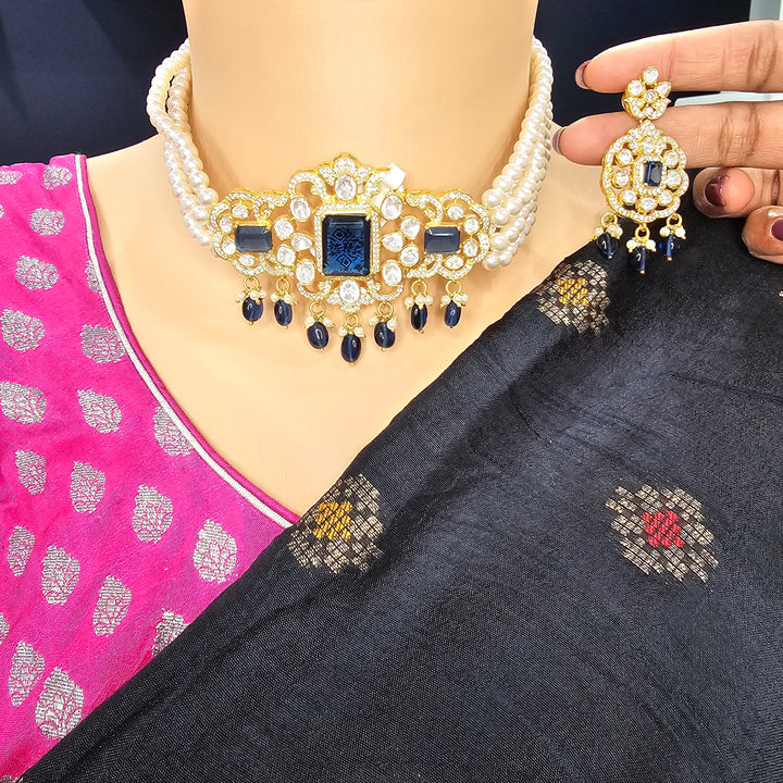 Blue Moissanite choker set