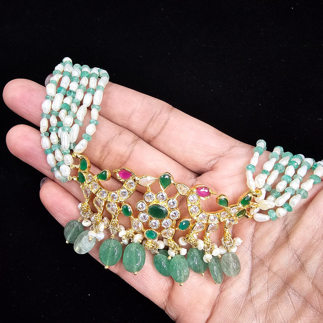 Silver pearl necklace
