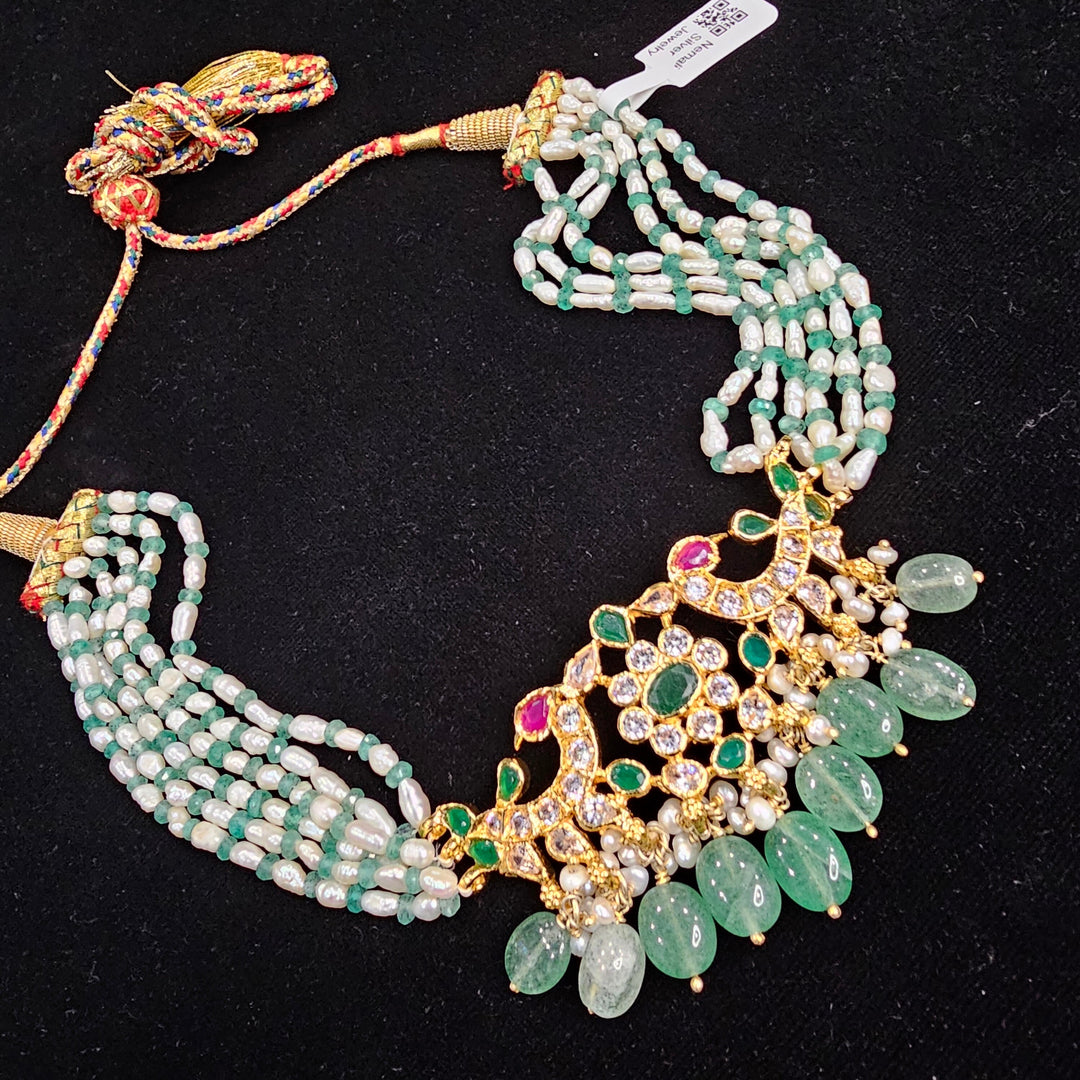 Silver pearl necklace