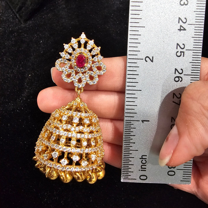 CZs Pink Jhumka