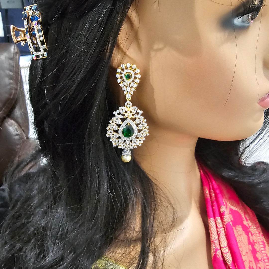 Diamond rep Silver earrings