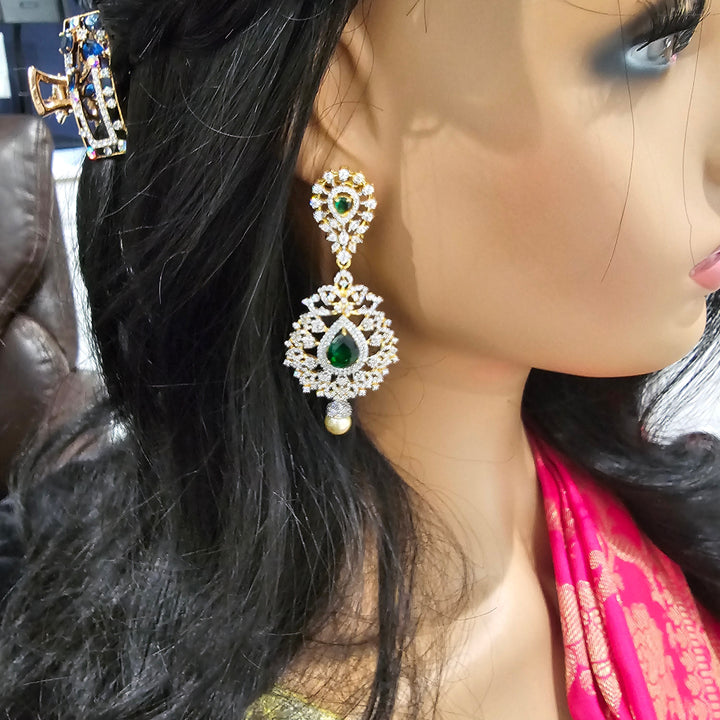 Diamond rep Silver earrings
