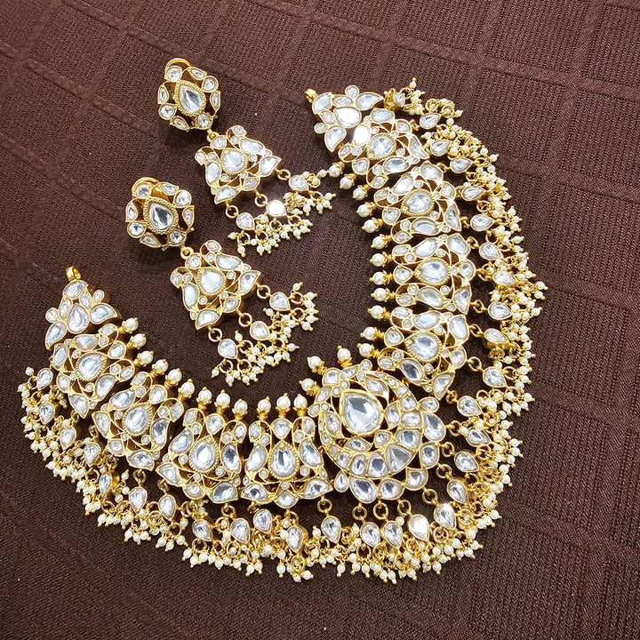 Full white kundan set