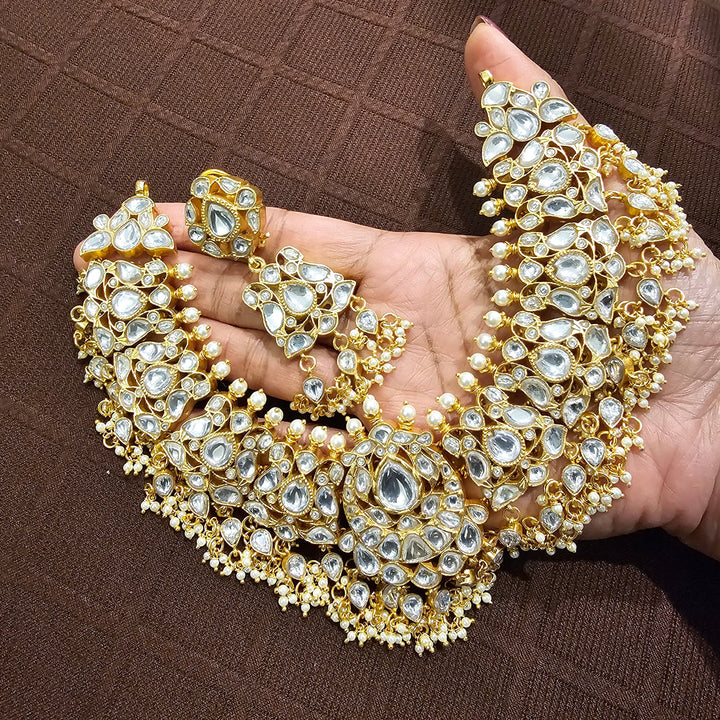 Full white kundan set