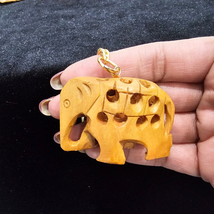 3D elephant wooden keychain