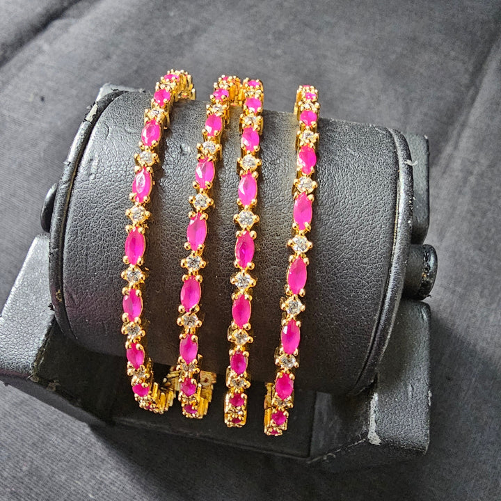 pink stones Bangles