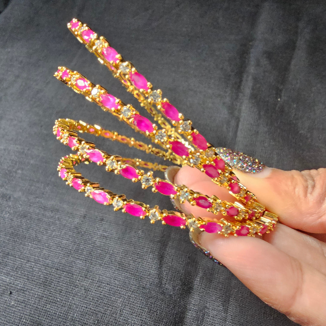 pink stones Bangles