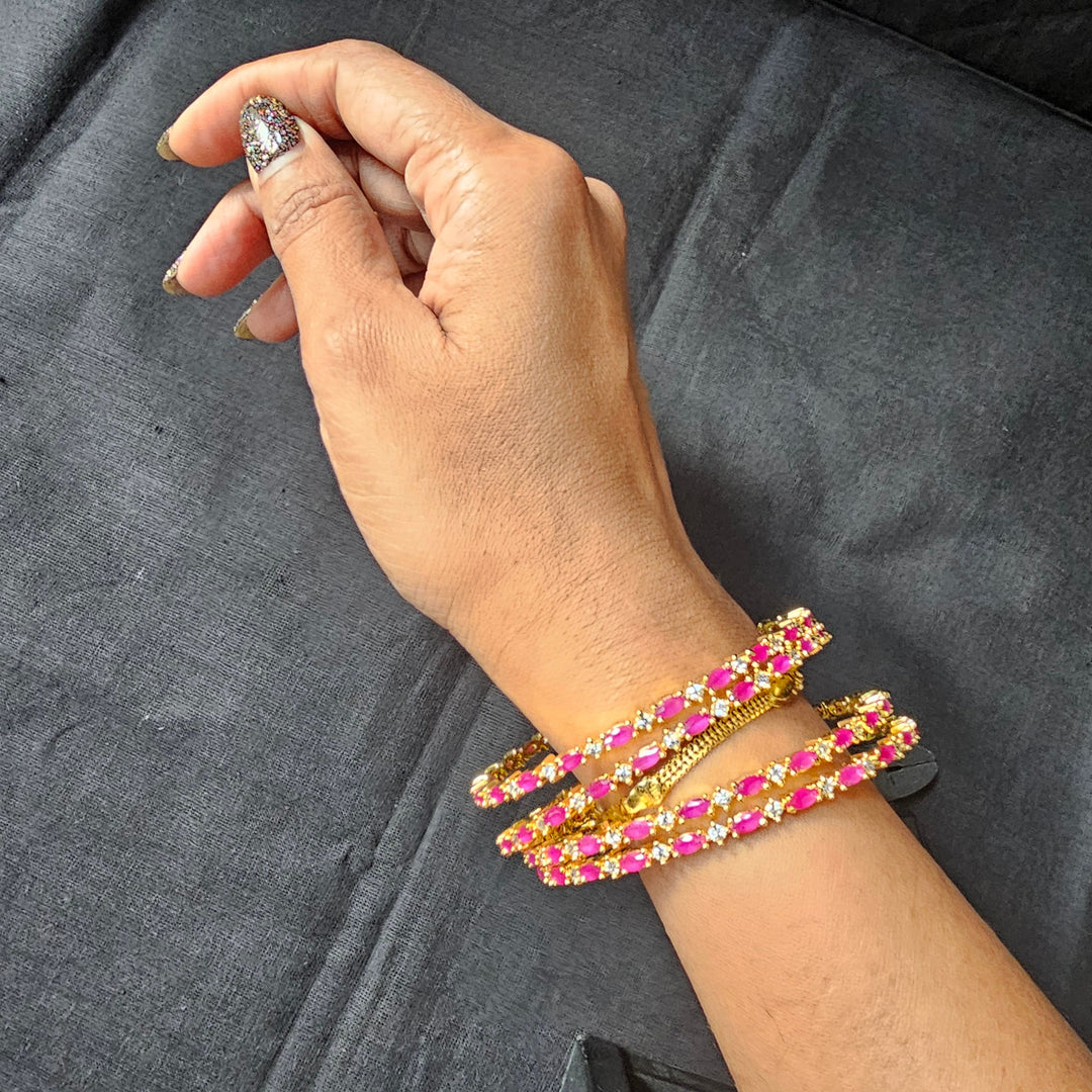 pink stones Bangles