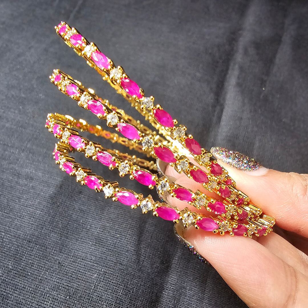 pink stones Bangles
