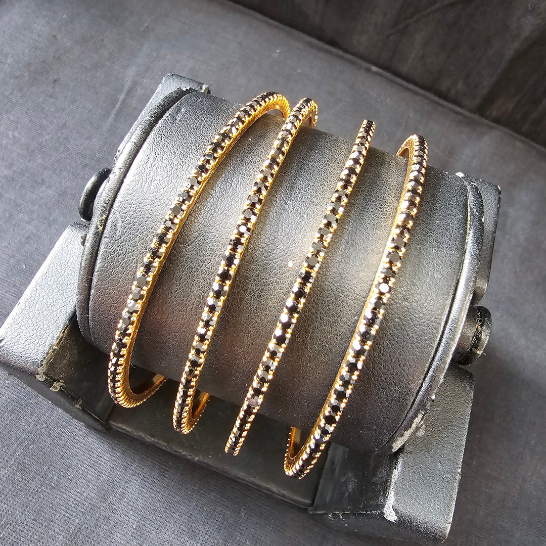 Black stone bangles