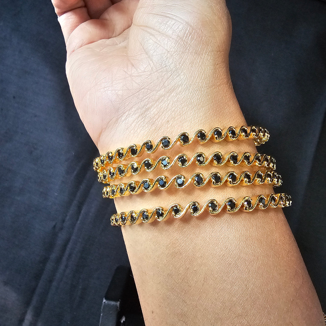 Black stone 4 Set Bangles
