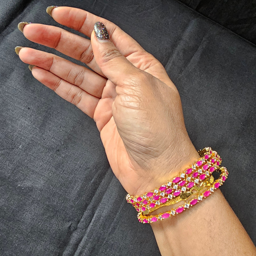 pink stones Bangles
