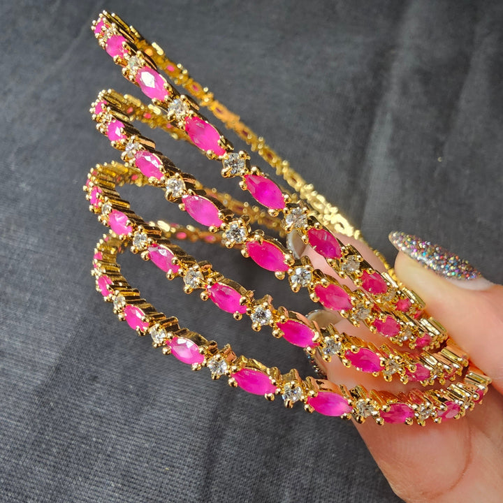 pink stones Bangles