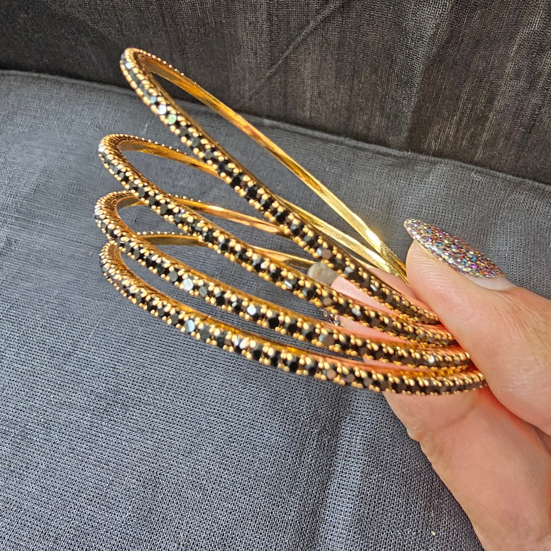Black stone bangles