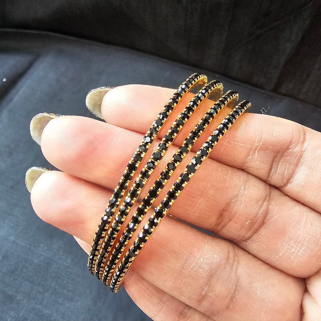 Black stone bangles