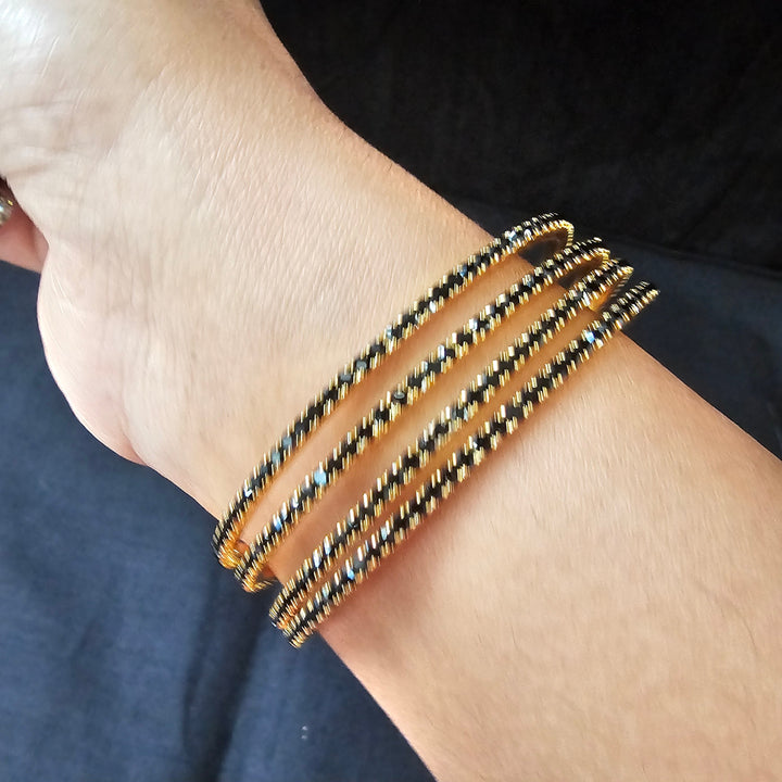 Black stone bangles