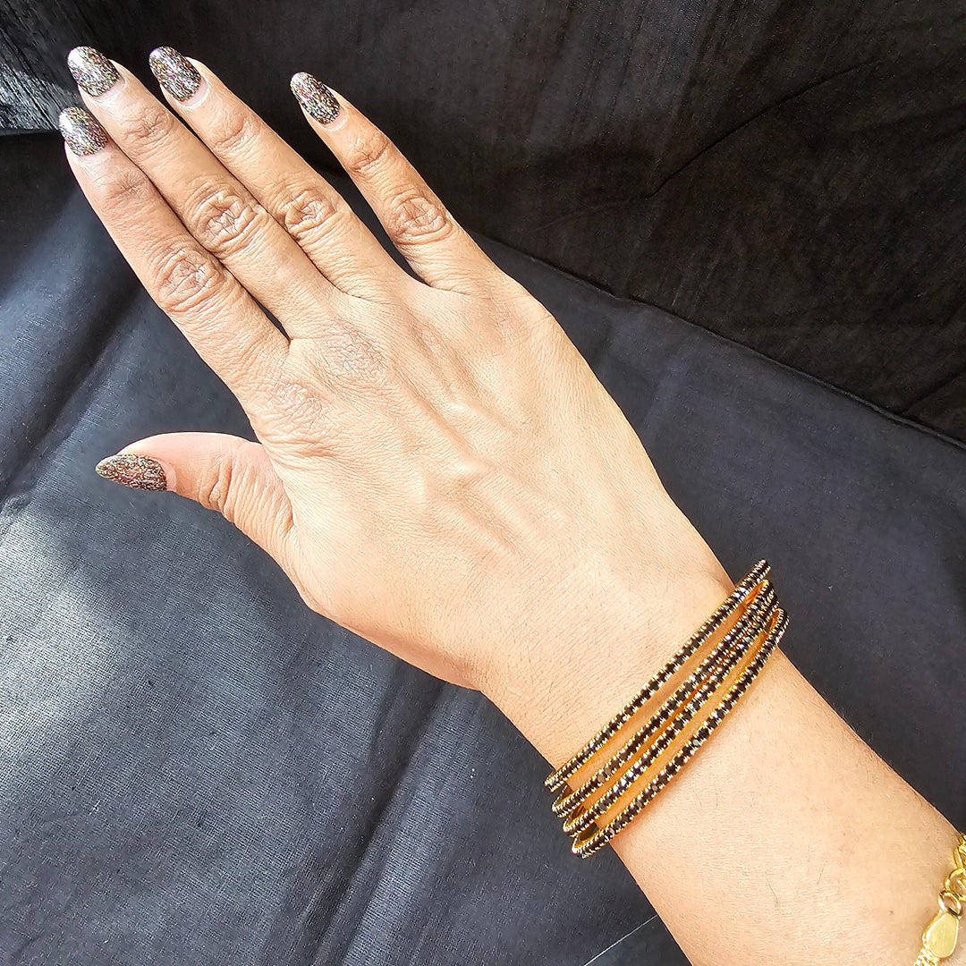 Black stone bangles