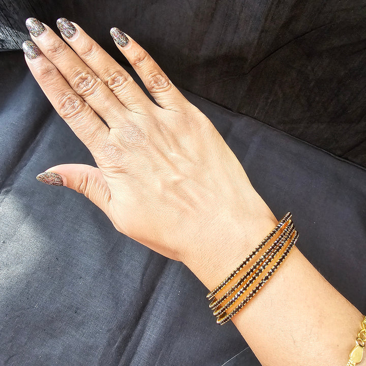 Black stone bangles