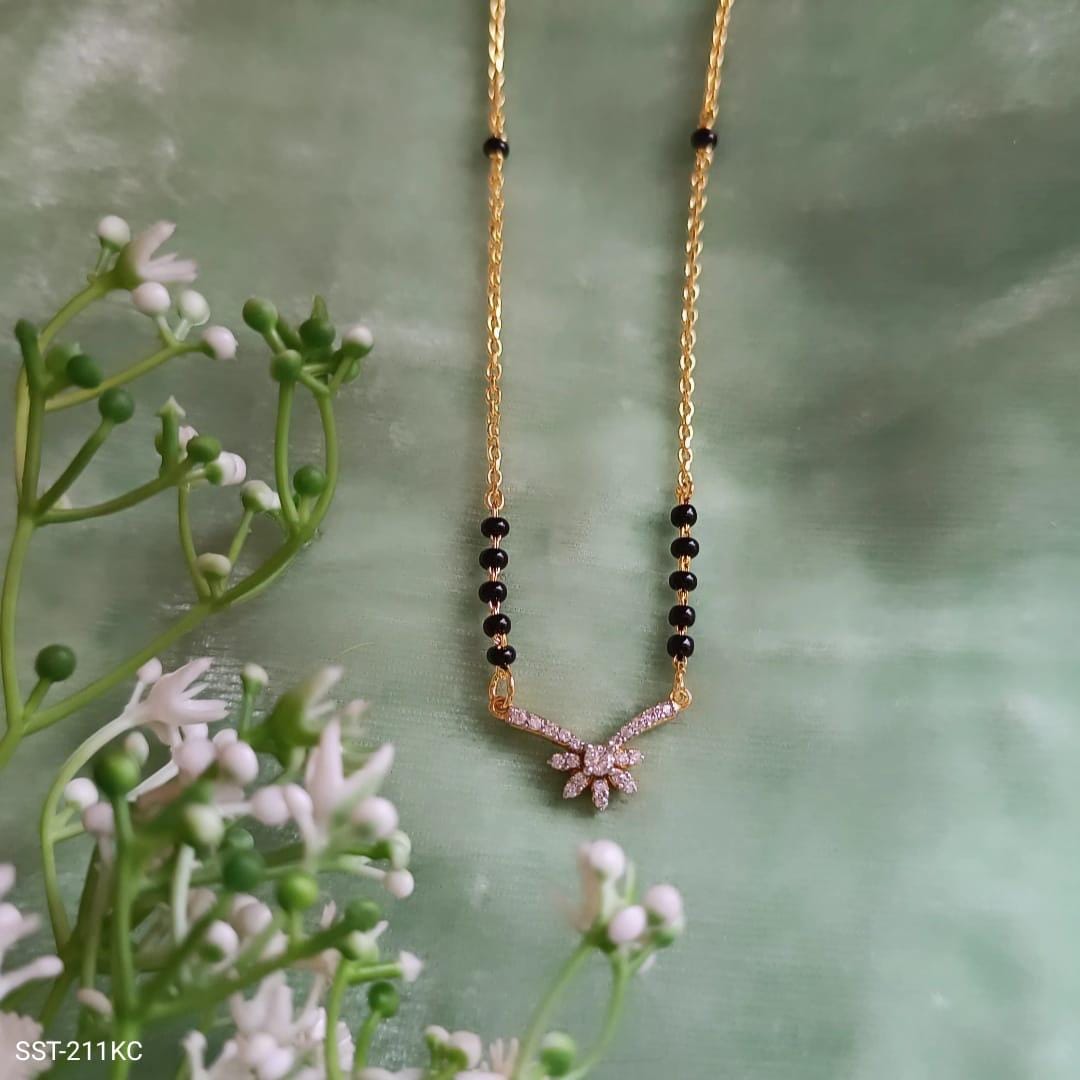 Silver Black Beads Necklace