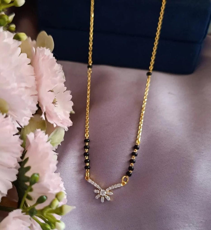 Silver Black Beads Necklace