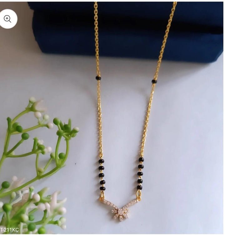 Silver Black Beads Necklace