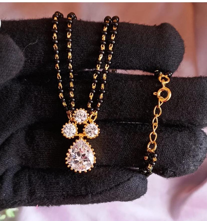 2 Strands Black Beads