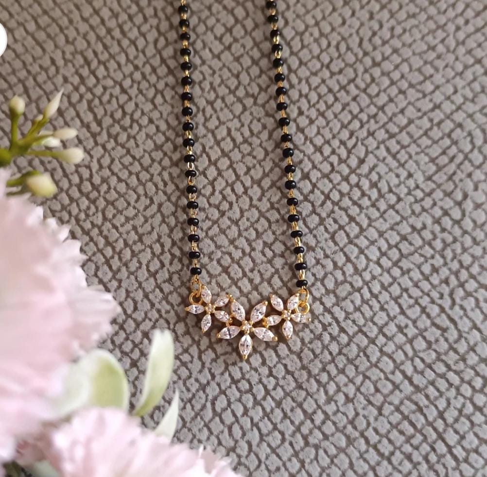 CZ Black Beads necklace