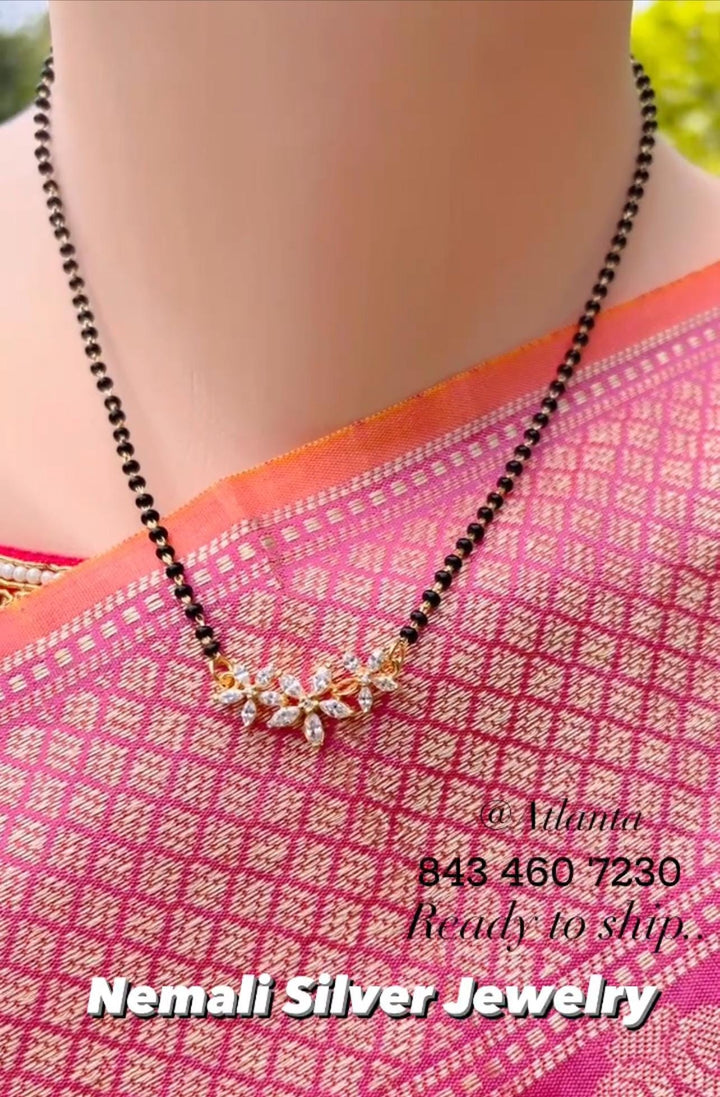 CZ Black Beads necklace