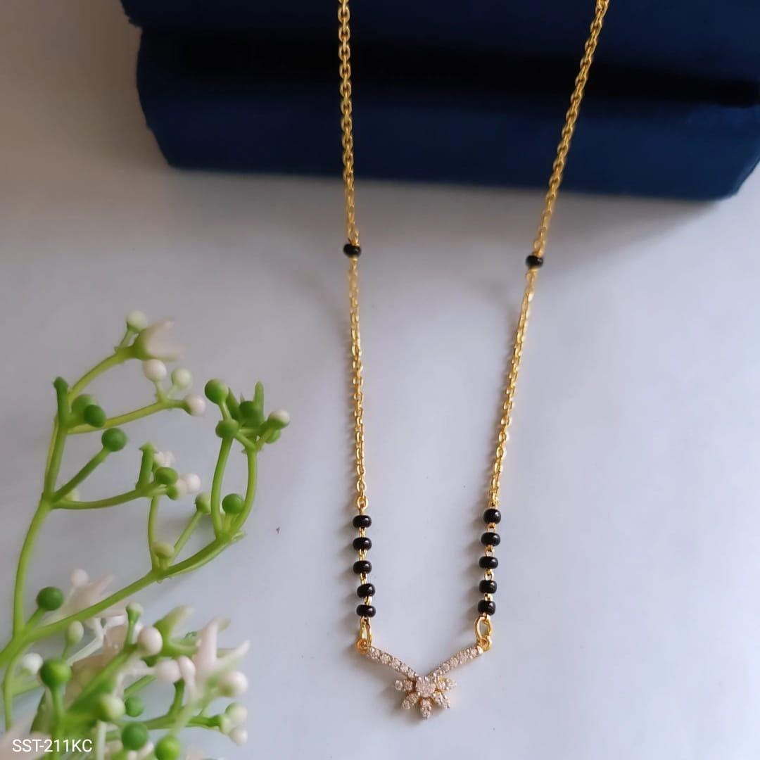 Silver Black Beads Necklace