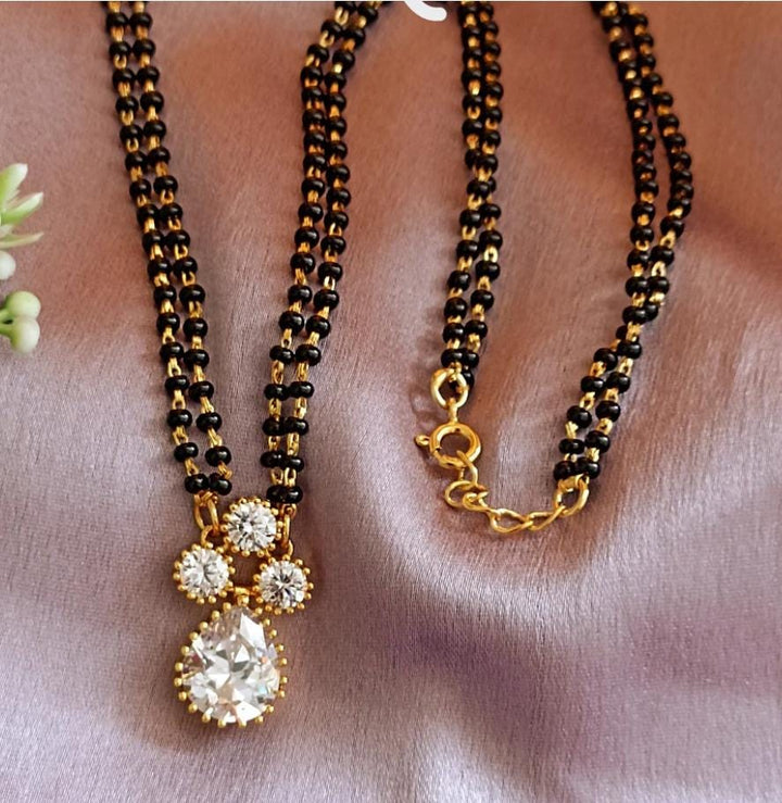 2 Strands Black Beads