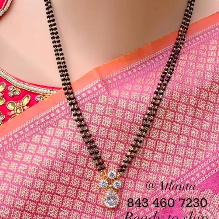 2 Strands Black Beads