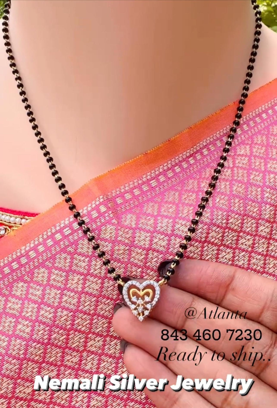 Heart Black Beads