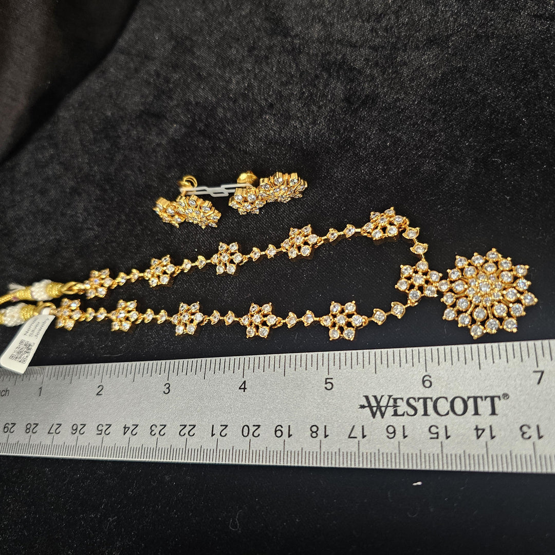 Silver CZs necklace set
