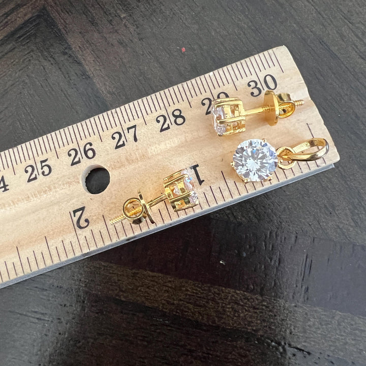 Diamond replica Pendant set