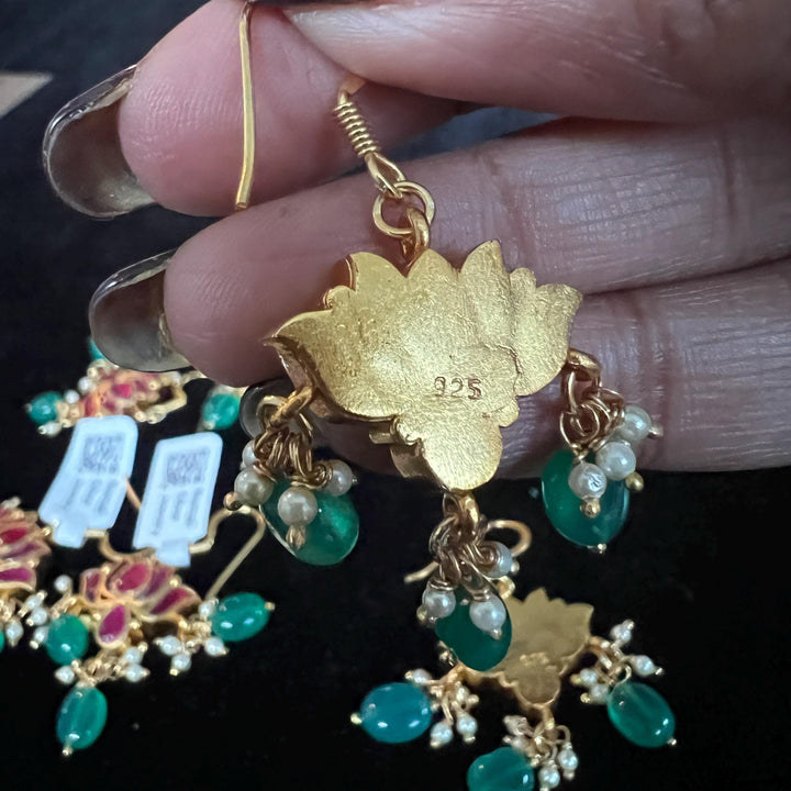 92.5 Silver Kundan danglers